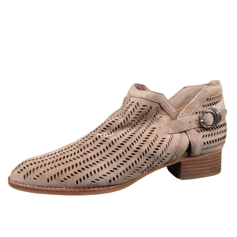 Vince Camuto Campina Women's Size 11 Taupe Suede Cutout Ankle Booties‎ Heels